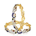 Gold-Polished Alloy Enamel Coated Ad Peacock Bangle Set - The Pari
