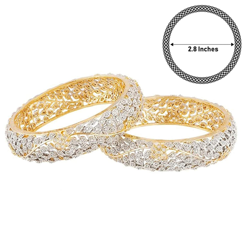 Gold-Polished Alloy Delicate Work Ad Designer Bangle Set - The Pari