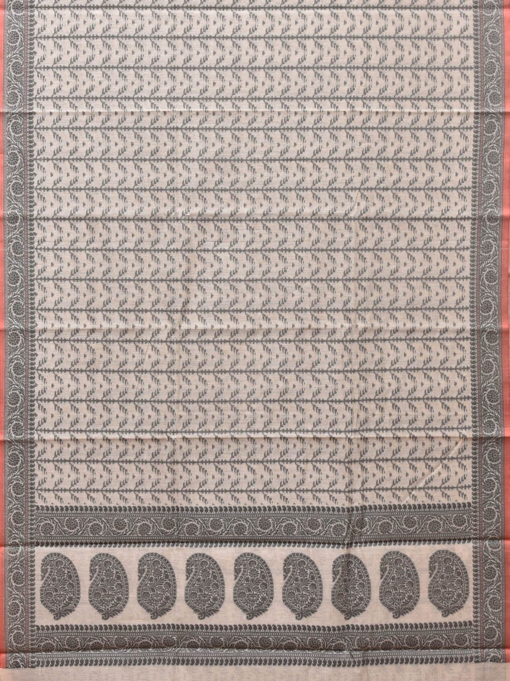 Black and White Cut Work Sico Cotton Saree with All Over and Border Design - Global Threads
