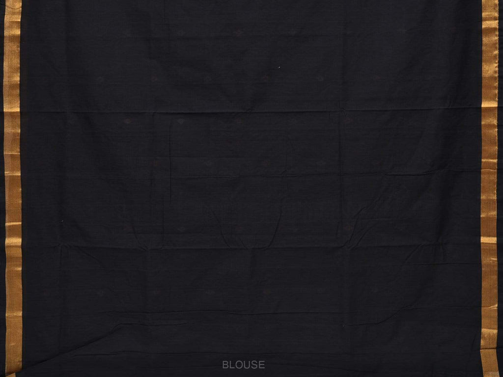 Black Uppada Cotton Handloom Saree with Assorted Buta Pallu Design - Global Threads