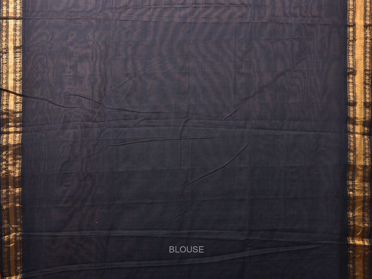 Black Uppada Cotton Handloom Saree with Karpur Pallu Design - Global Threads