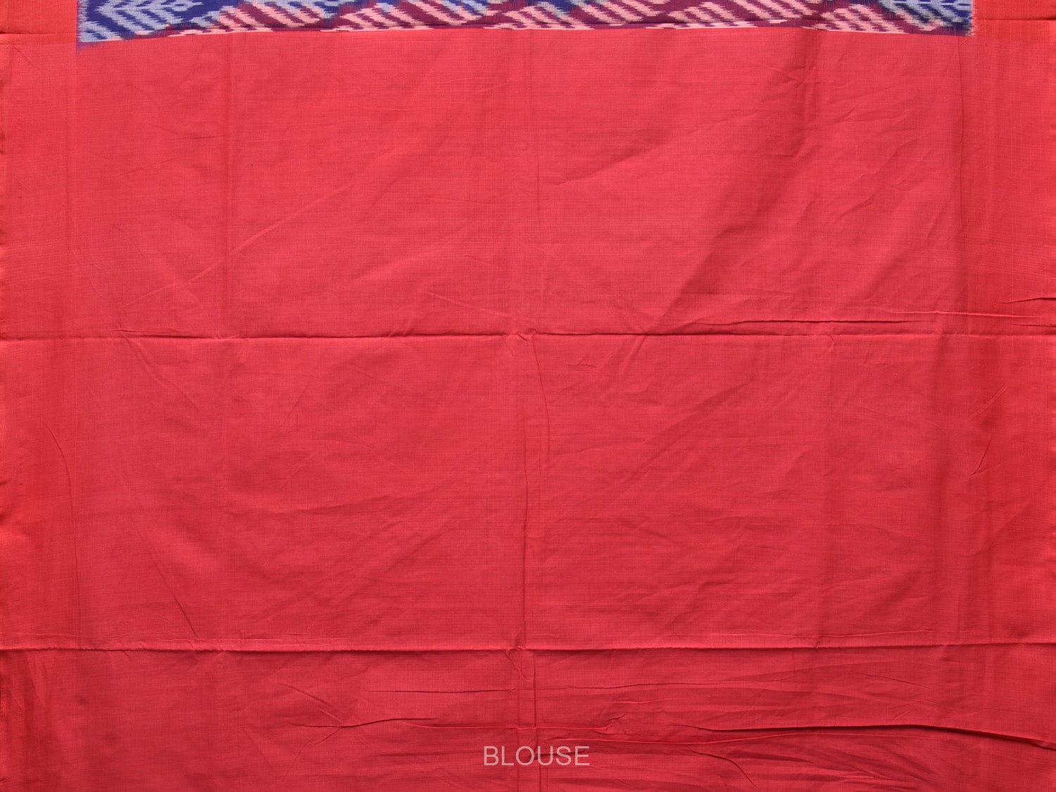 Blue and Red Pochampally Ikat Cotton Handloom Saree with All Over Design - Global Threads