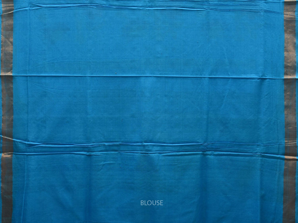 Blue Khadi Cotton Handloom Saree with Pallu and Border Design - Global Threads
