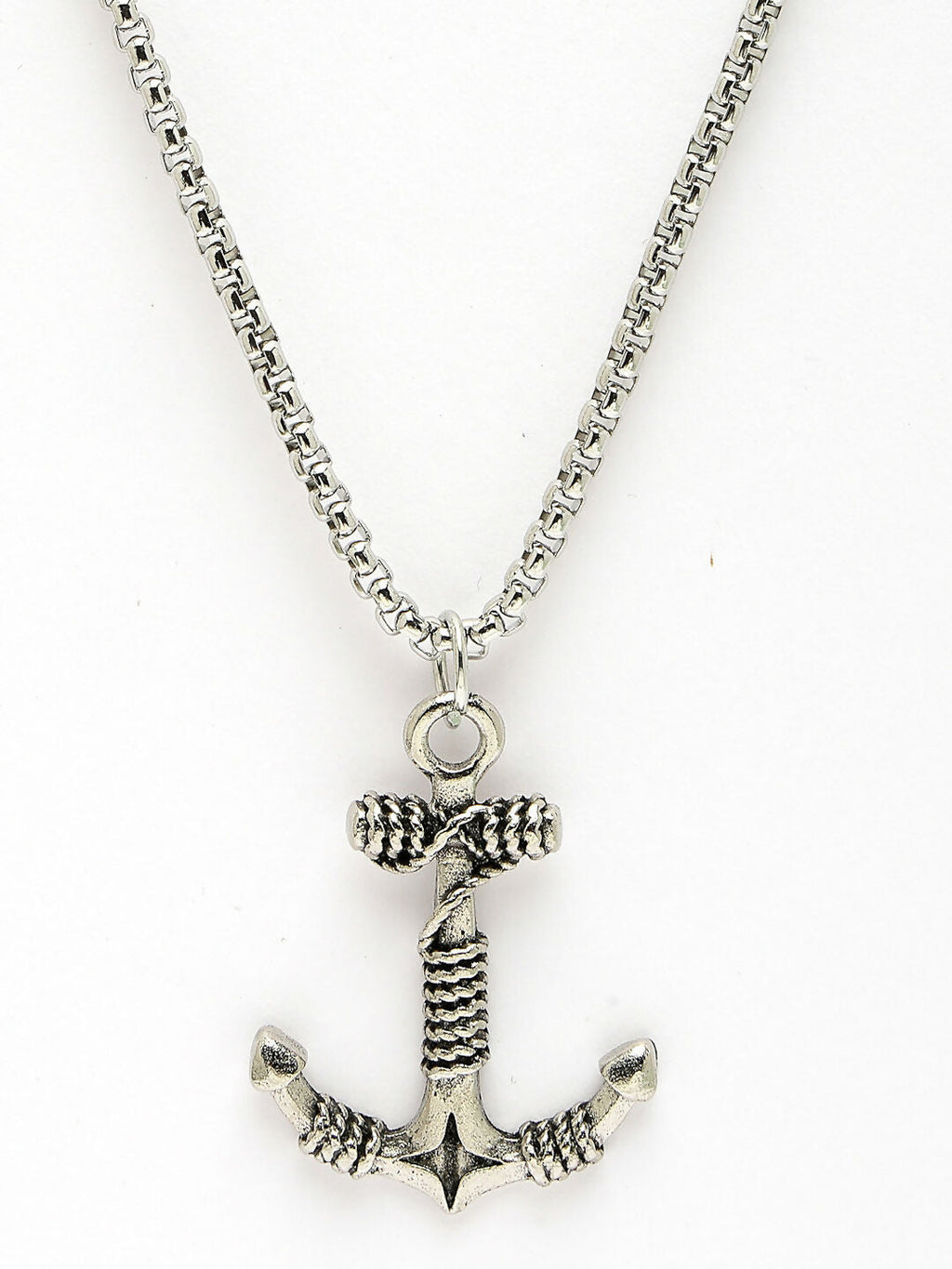 NVR Men Set of 2 Silver & Gold Stainless Steel Pendant with Chain