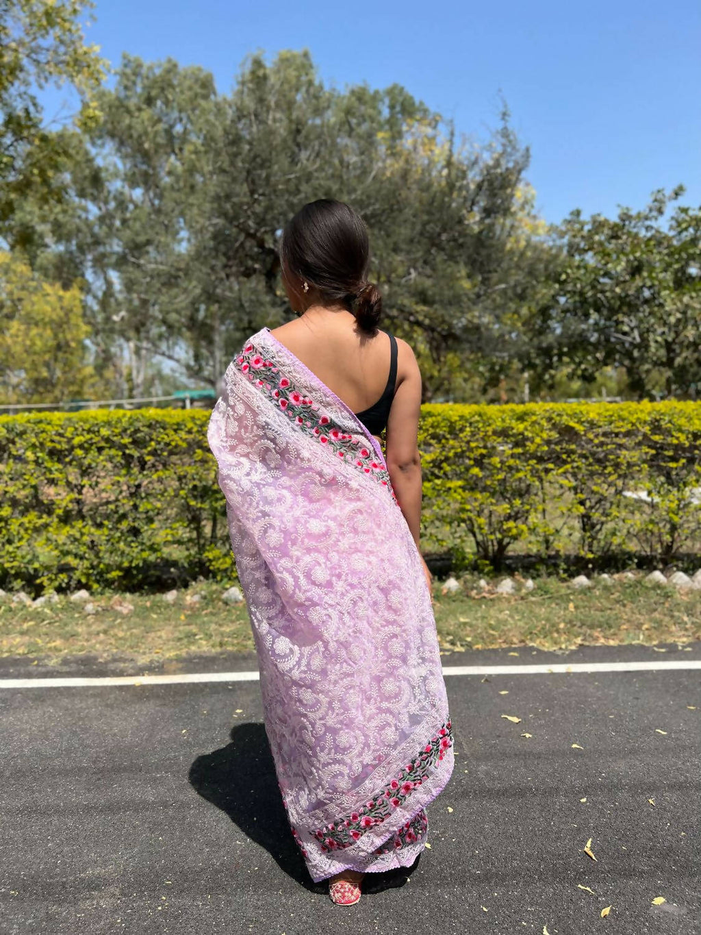 Vamsee Purple Organza Saree