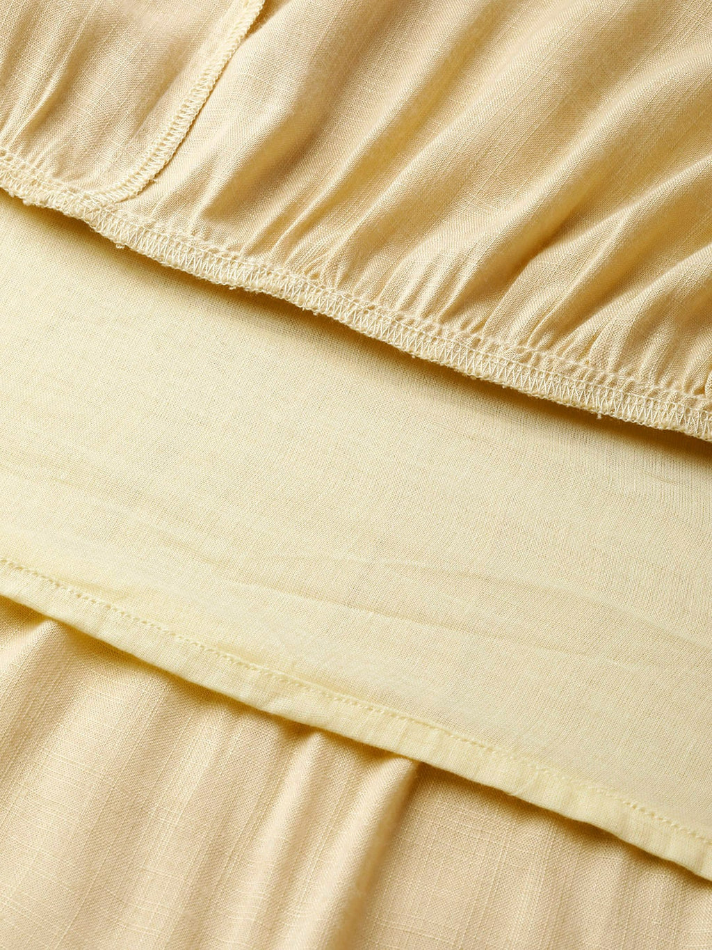 HERE&NOW Women Yellow Solid Tiered Anarkali Kurta
