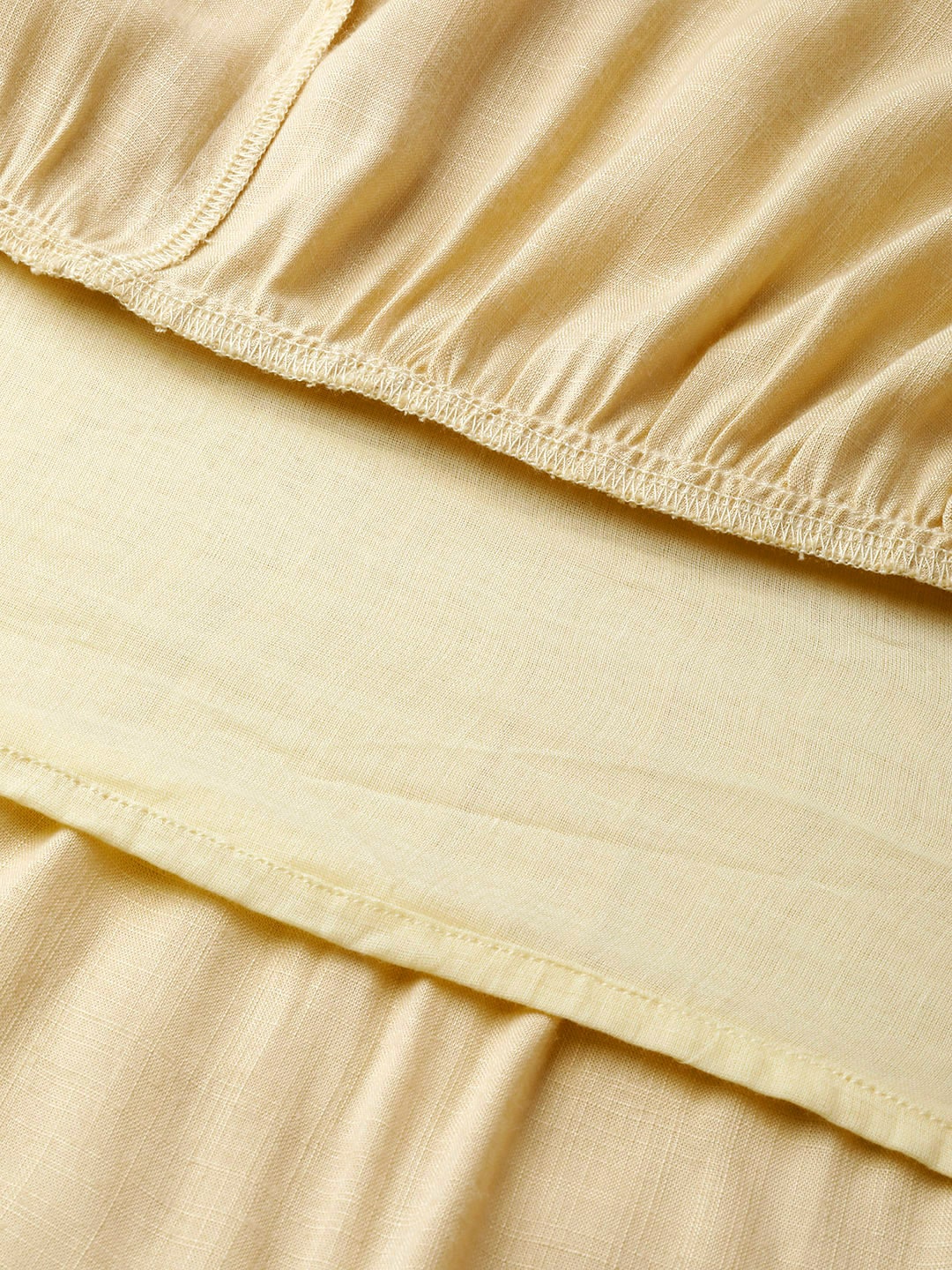 HERE&NOW Women Yellow Solid Tiered Anarkali Kurta