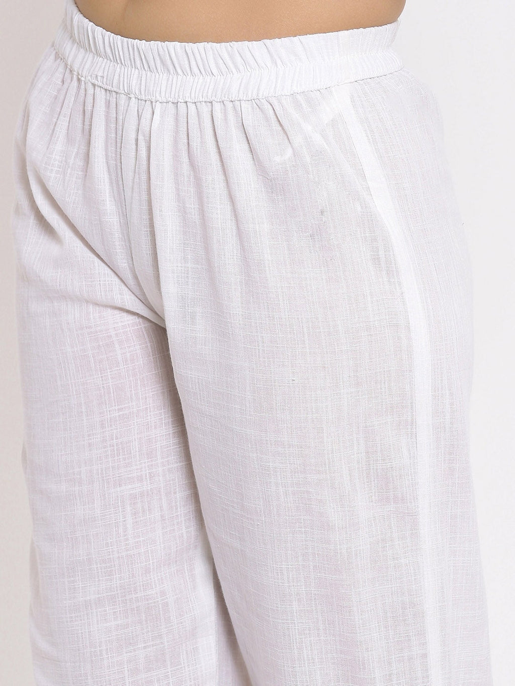 HERE&NOW Pink Chevron Printed Regular Kurta with Trousers