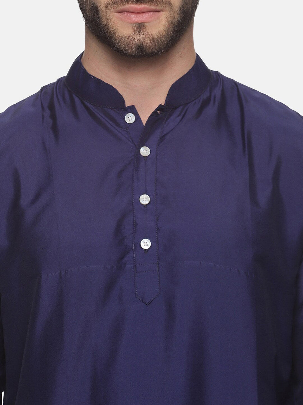 Sethukrishna Men Navy Blue Kurta with Dhoti Pants
