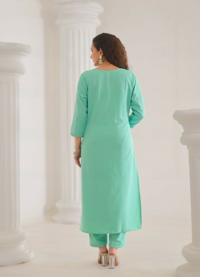 Ethnic Festive Wear Reyon Slub Tile Stitched Suit With Dupatta - Tanisha