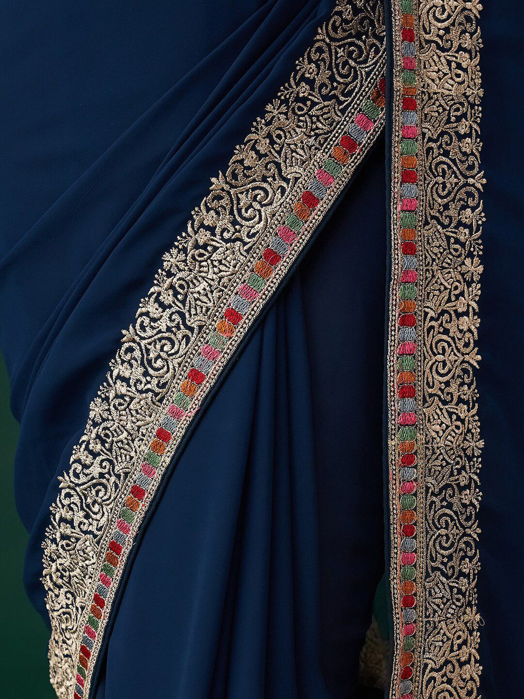 kasee Ethnic Motifs Embroidered Bordered Saree