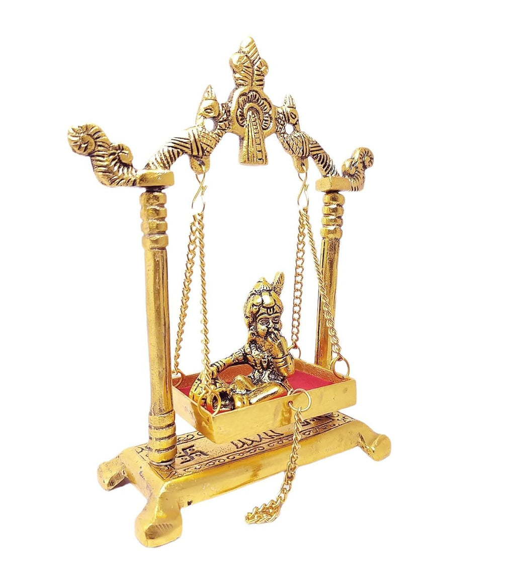 KridayKraft Laddu Gopal on Jhulla Palana Metal Statue