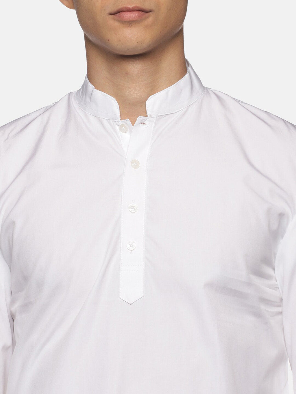 Sethukrishna Men White Pure Cotton Straight Kurta with Pyjamas