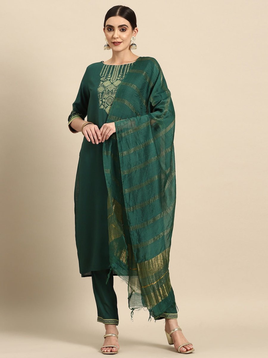 All About You Ethnic Motifs Print Kurta with Trousers & With Dupatta