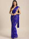 Saree Mall Blue & Gold-Toned Ethnic Motifs Sarees