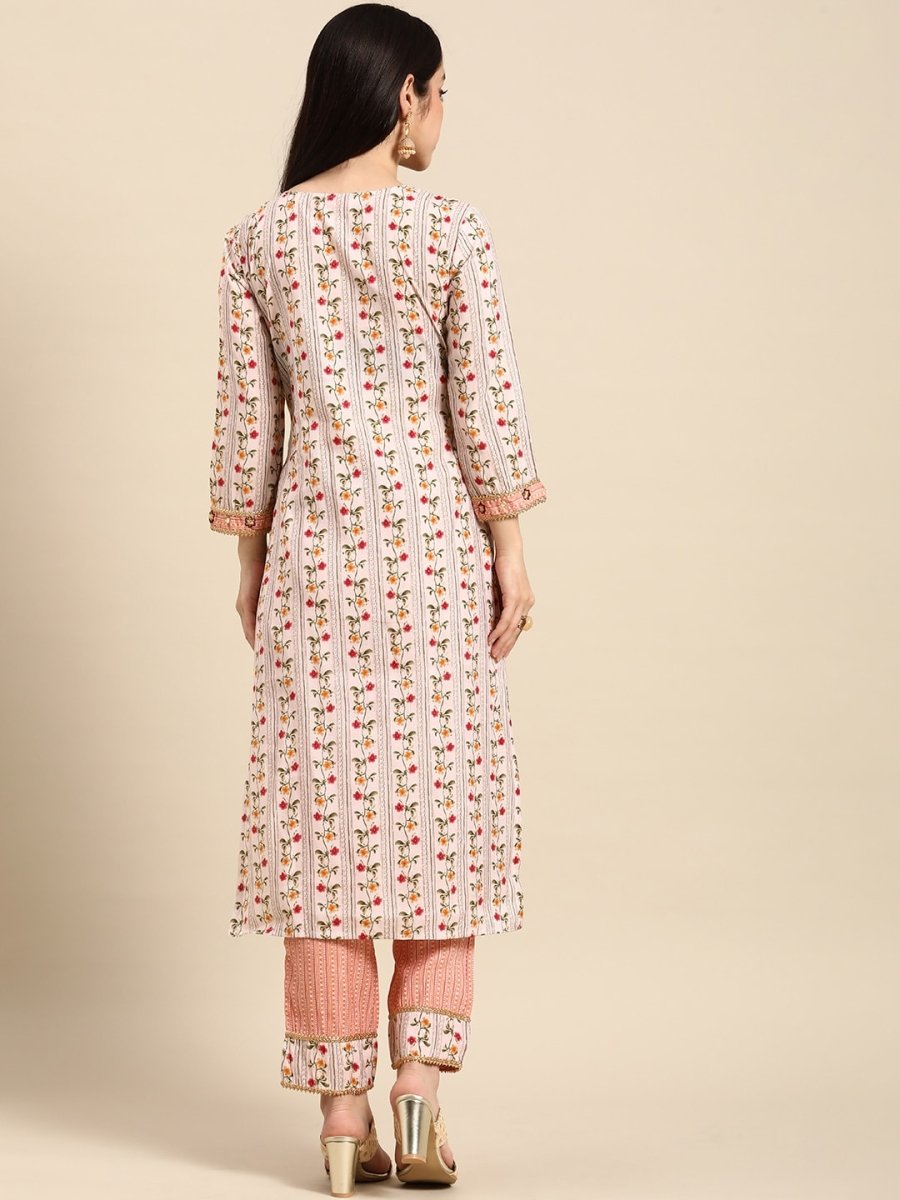 All About You Women Ethnic Motifs Embroidered Gotta Patti Kurta With Trousers