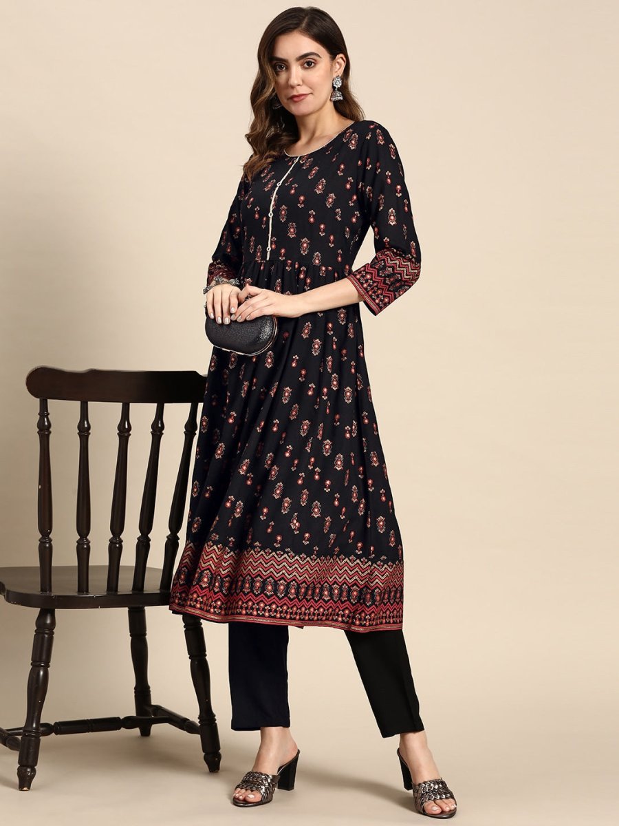 All About You Women Ethnic Motifs Printed Regular Kurta with Trouser