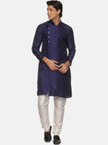 Sethukrishna Navy Blue Kurta with Pyjamas For Men