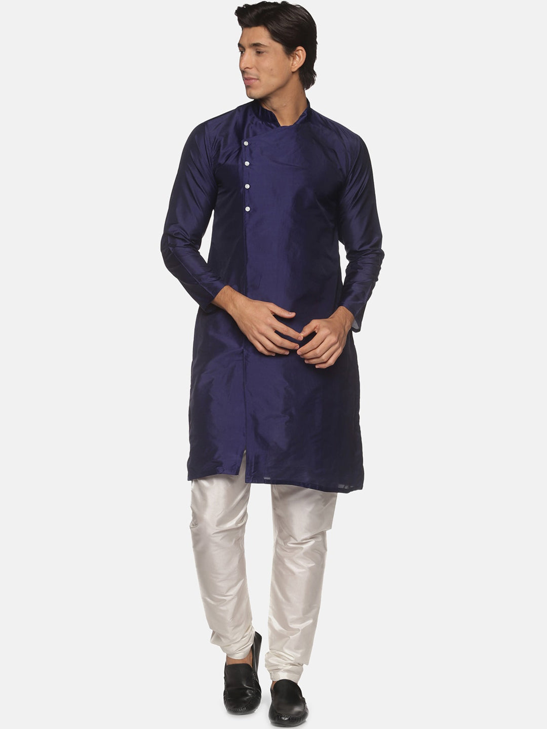 Sethukrishna Navy Blue Kurta with Pyjamas For Men