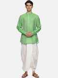 Sethukrishna Men Green Kurta with Dhoti Pants