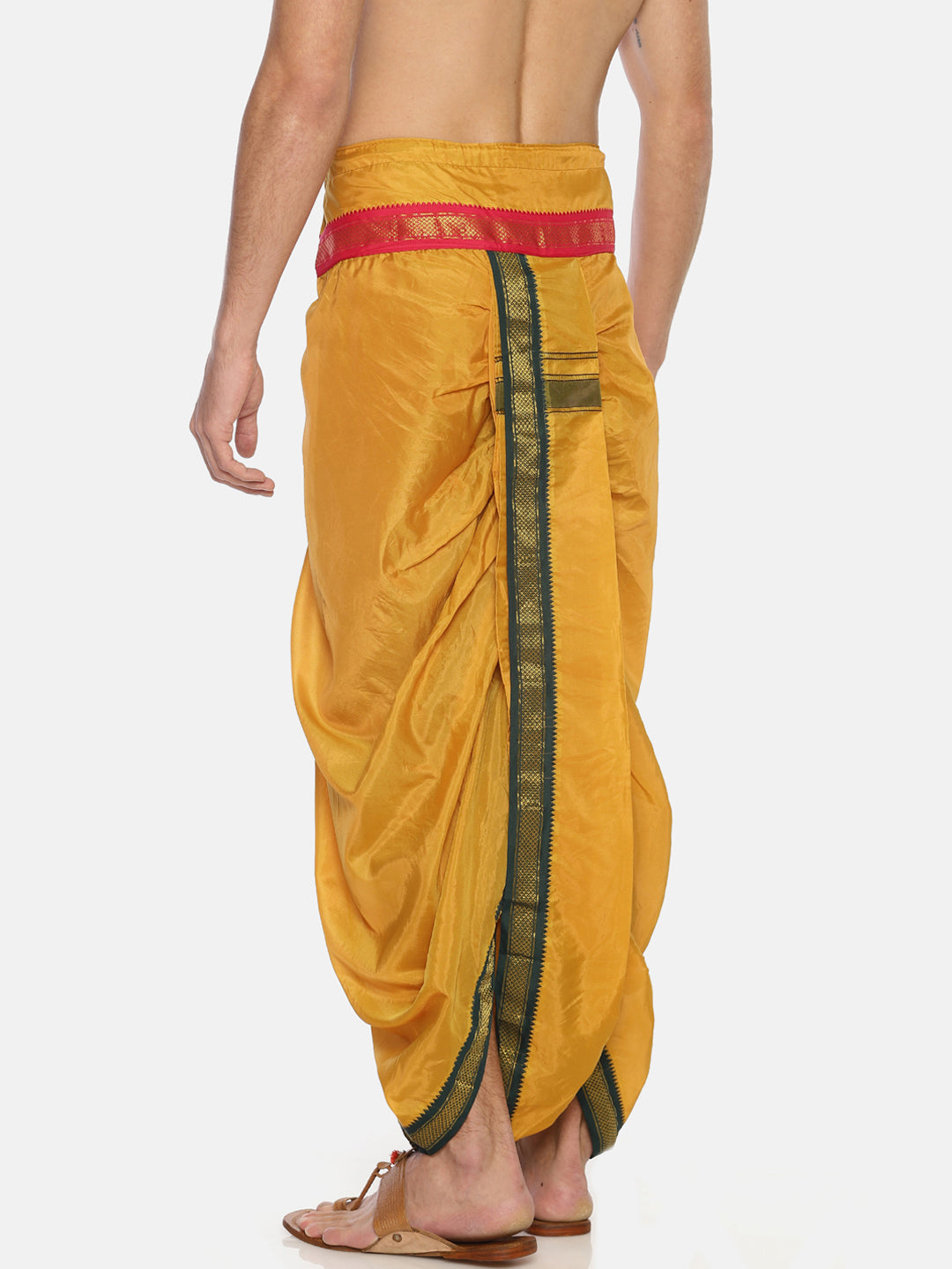 Sethukrishna Men Mustard Yellow Solid Readymade Dhoti Pant