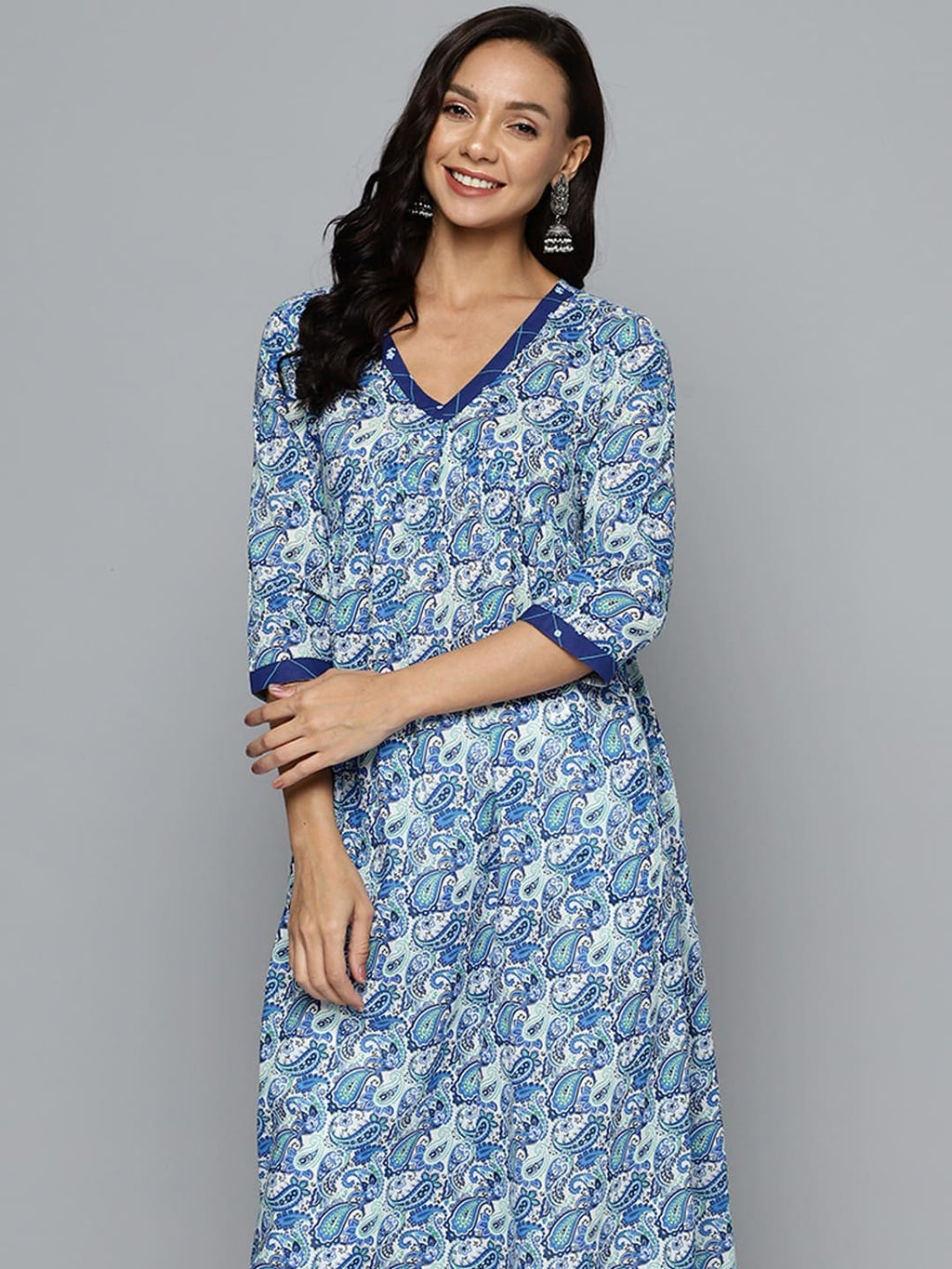 HERE&NOW Paisley Printed Empire A-Line Kurta