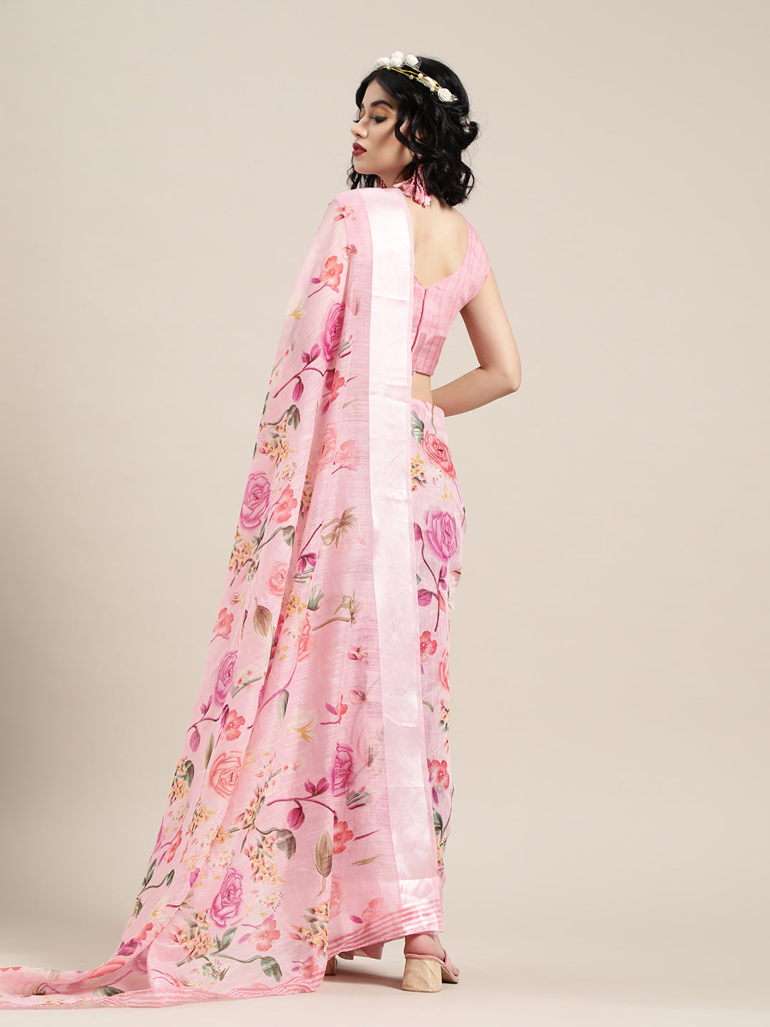 Saree Mall Pink Printed Saree