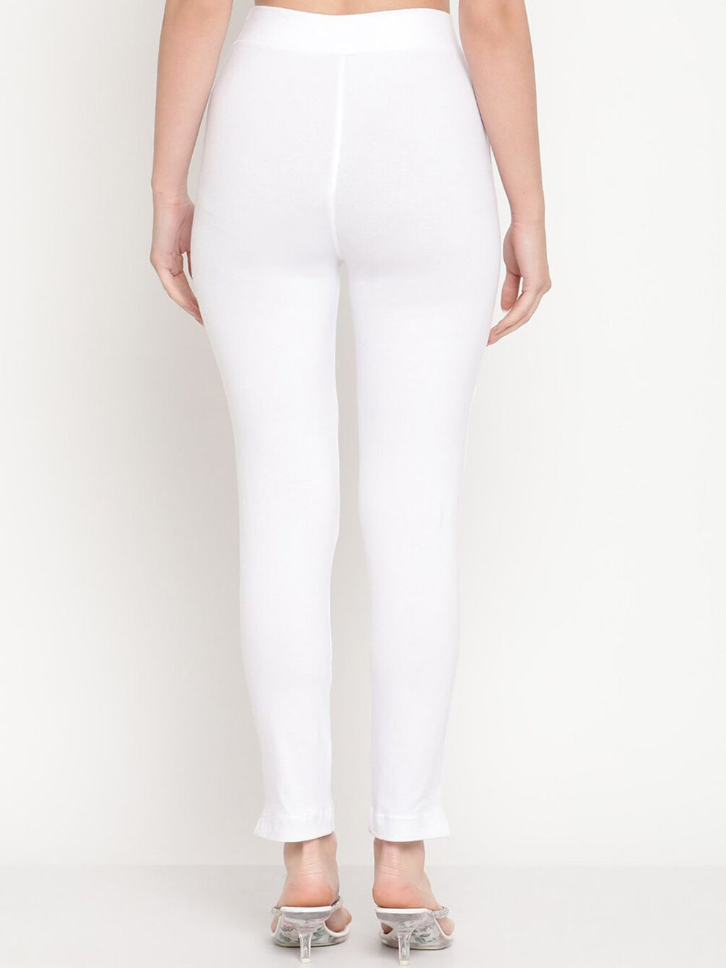 TAG 7 Women White Pack of 2 Straight Fit Ankle-Length Leggings