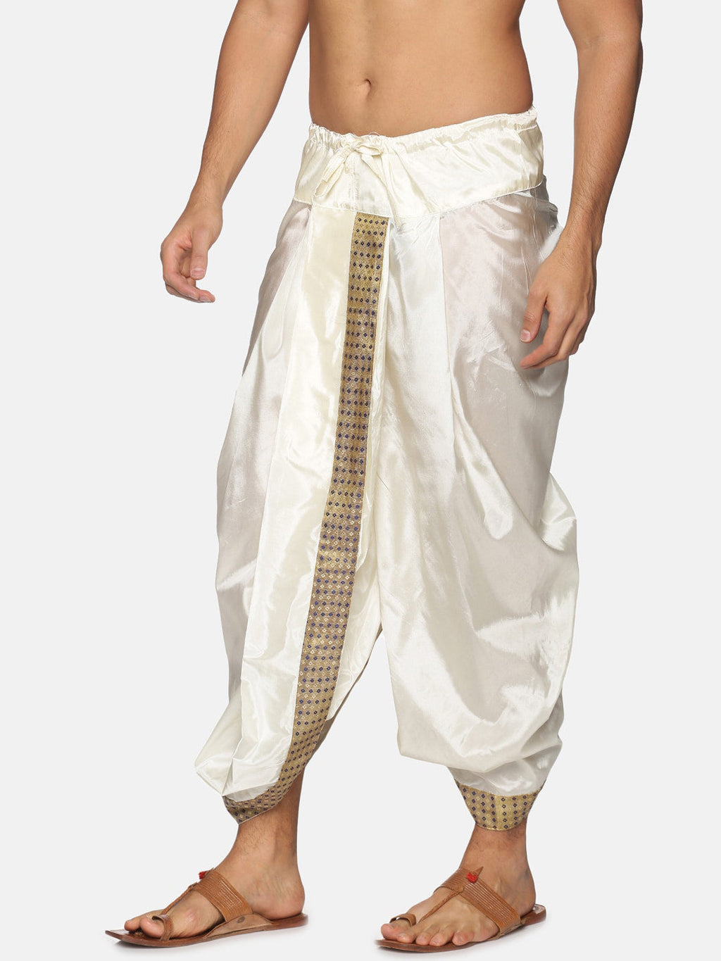 Sethukrishna Men Cream Men Solid Dhoti Pant