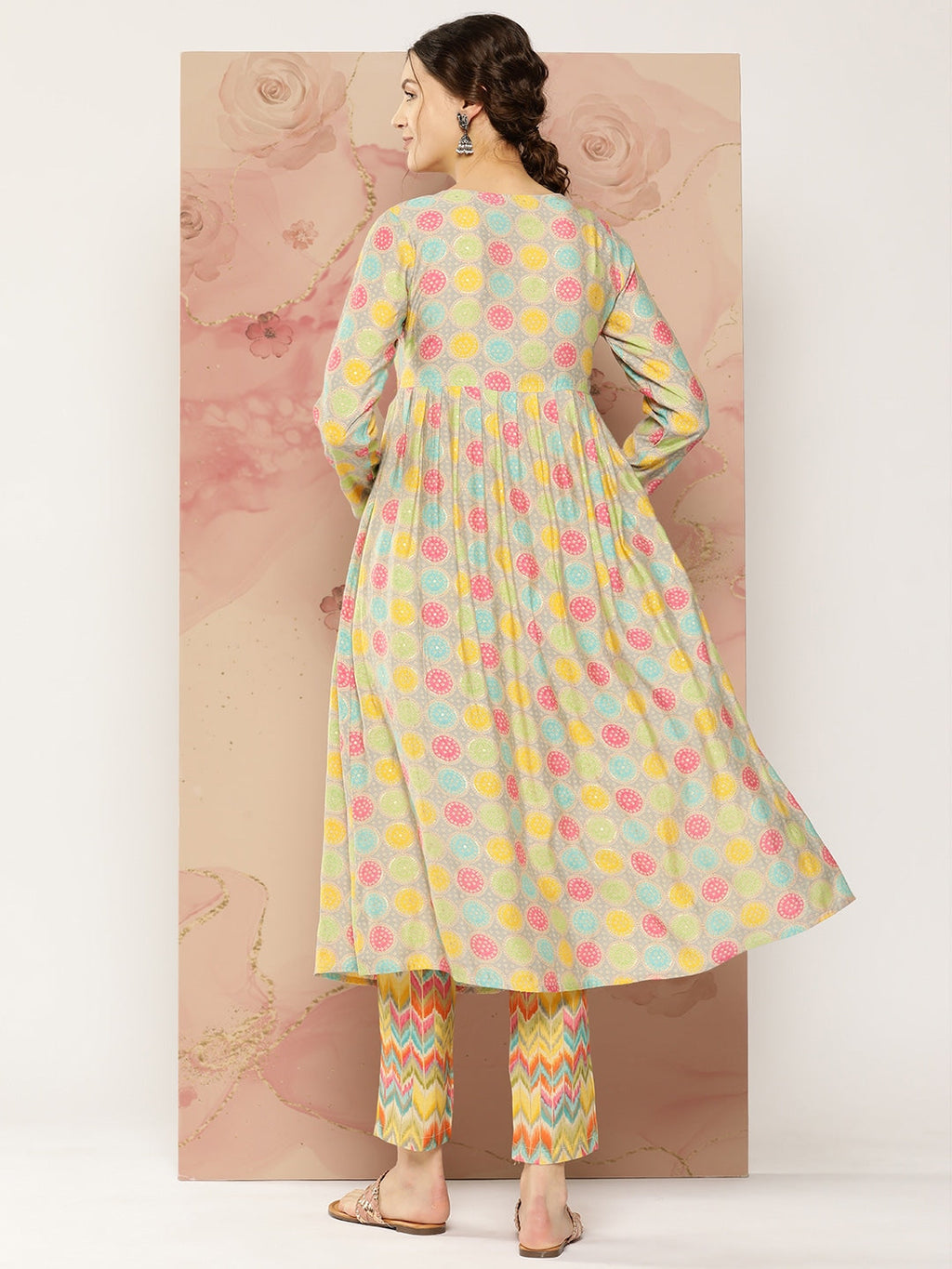 HERE&NOW Ethnic Motifs Printed Kurta with Trousers
