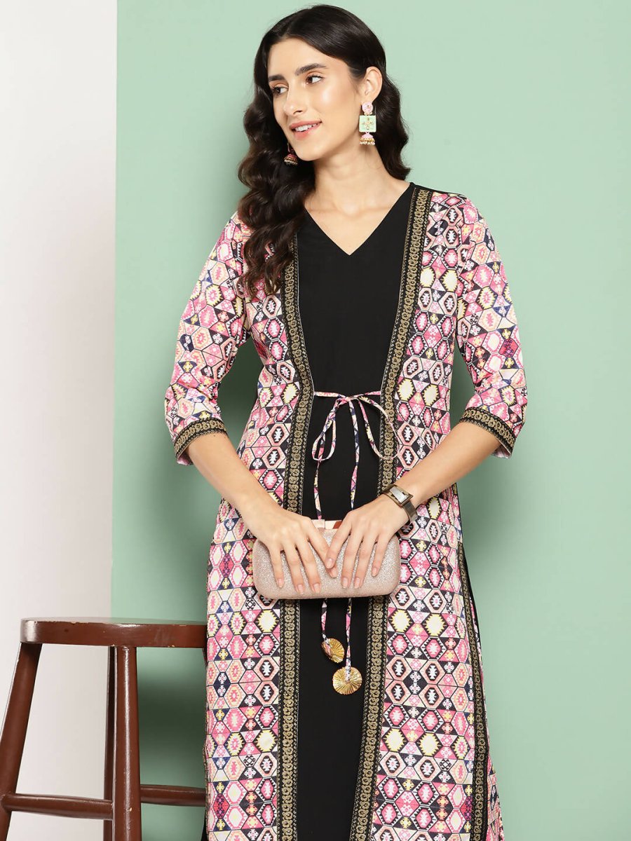 Ahalyaa Women's Traditional wear Kurta Set - Black