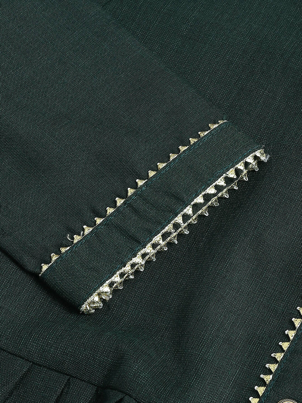 Green Poly Cotton Solid Nayra Cut Kurta - Tirtha