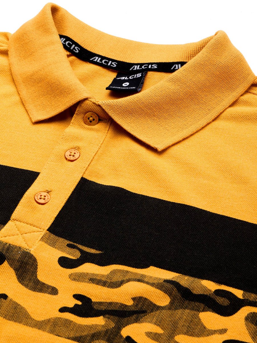 Alcis Men Abstract Printed Polo Collar T-shirt