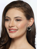 NVR Women's Western Silver Plated Circular Metal Hoop Earrings