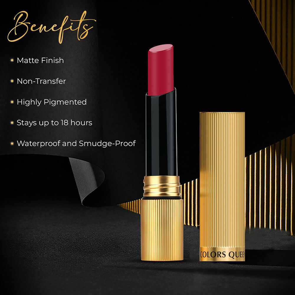 Colors Queen Hold Up Full Day Non Transfer Lipstick - Bridal Mehroon