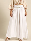 TAG 7 Women Elasticated Flared Ethnic Palazzos