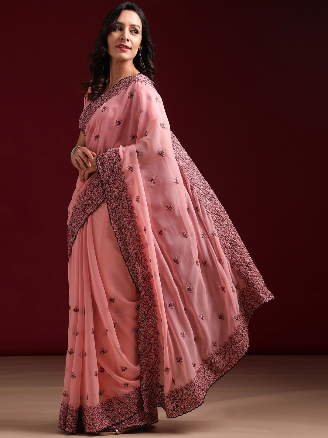 kasee Floral Embroidered Saree