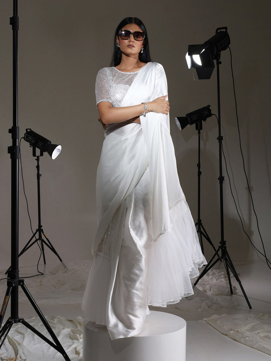 Tikhi Imli Embroidered Sequined Ready to Wear Saree