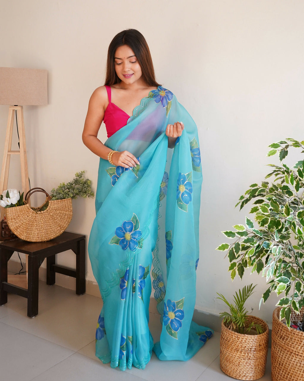 Vamsee Divisha Sky Organza Saree
