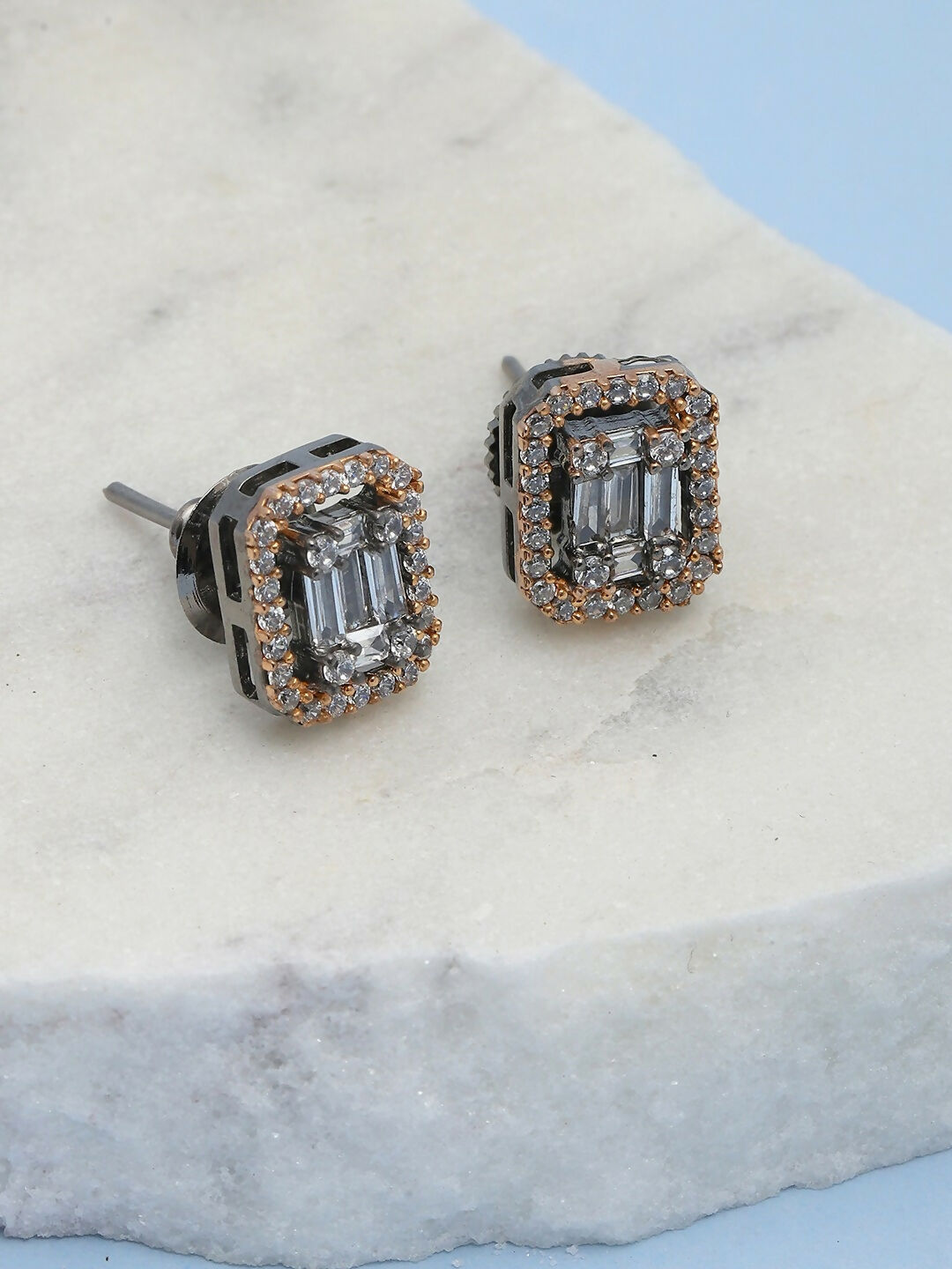 Rose Gold Diamond Studs- Ruby Raang