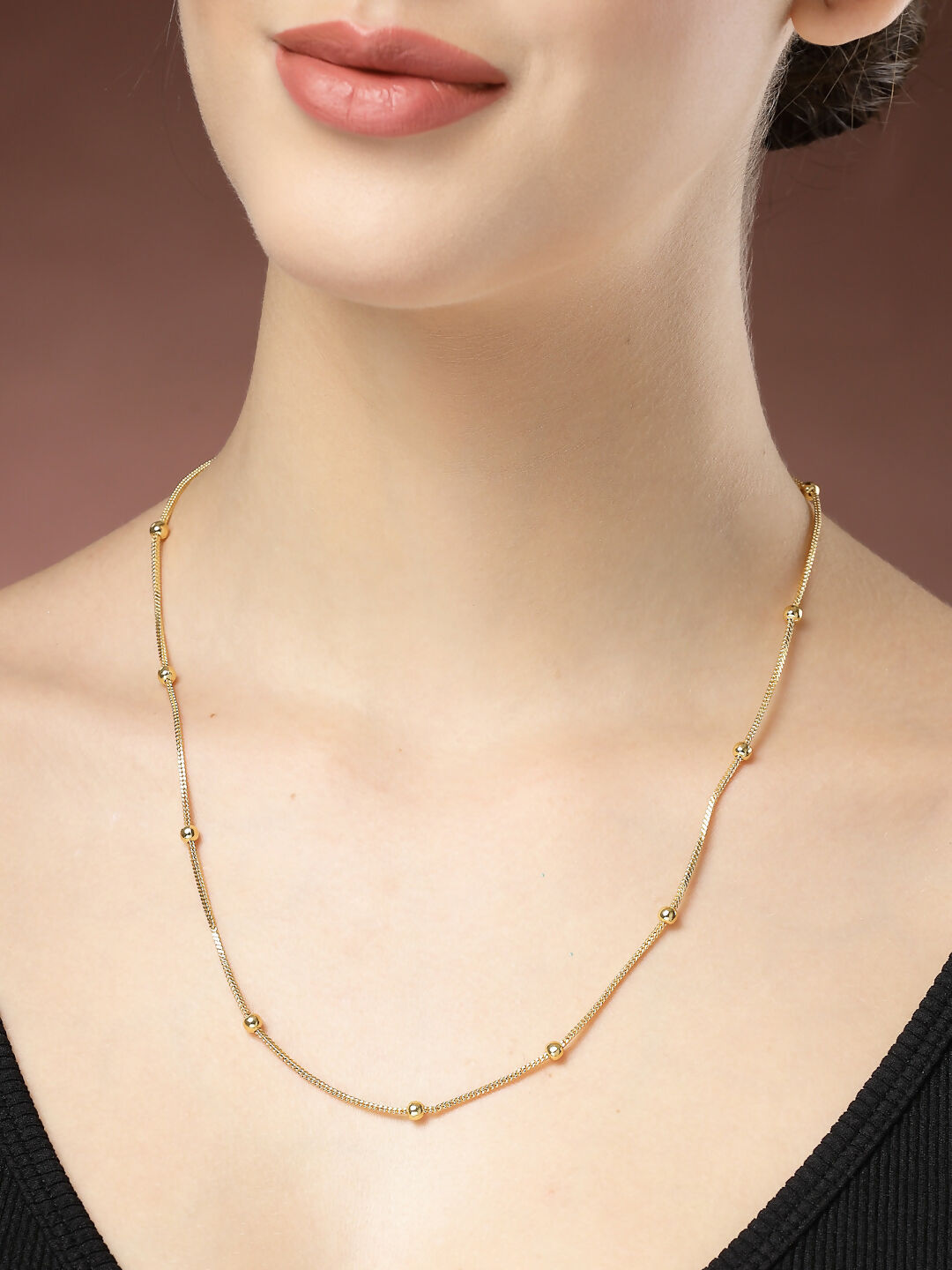 NVR Women's Set of 3 Gold-Polished Minimal Chain