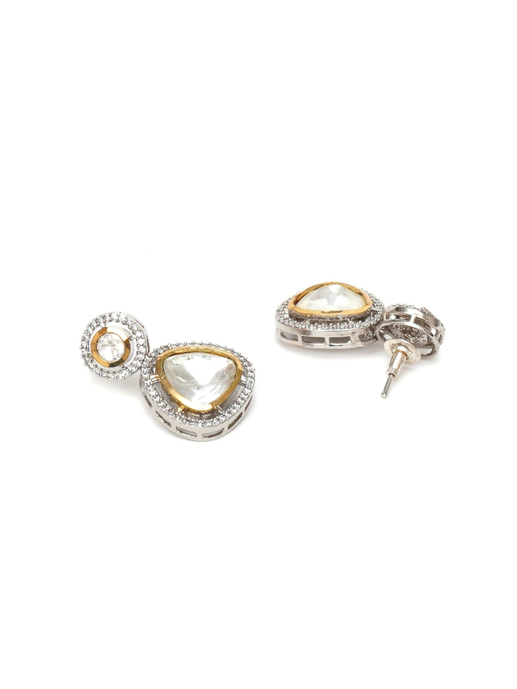 Kundan Earrings (silver) - Ruby Raang