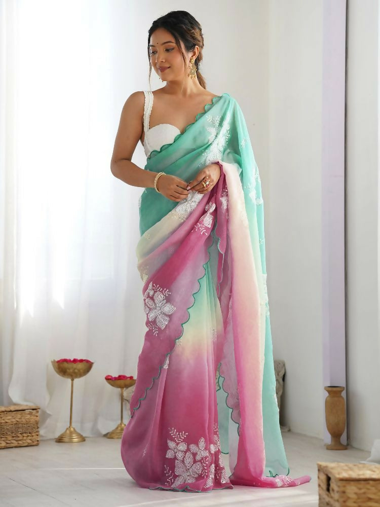 PR Fashion Rama_Bit Gold Crush Embroidery Work Saree