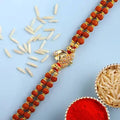 Ganesha Minimal Style Rakhi And Cadbury Silk Chocolates