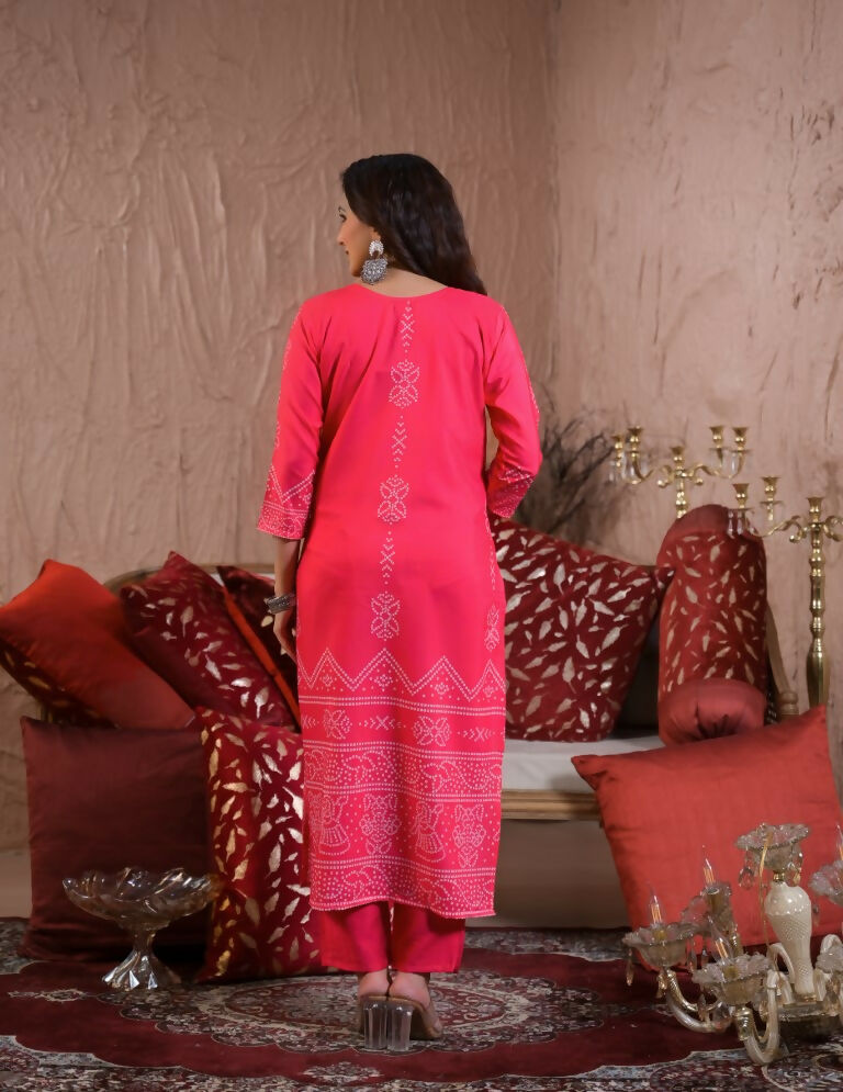 Festive Ethnic French Crepe Pink Stitched Suit With Dupatta - Rashmika