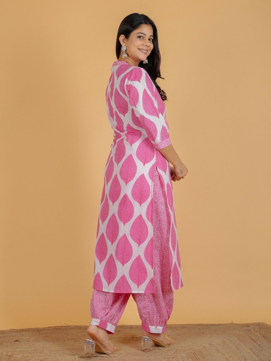 Aramya Straight Soft Cotton Floral Print Women's Kurta - Pink
