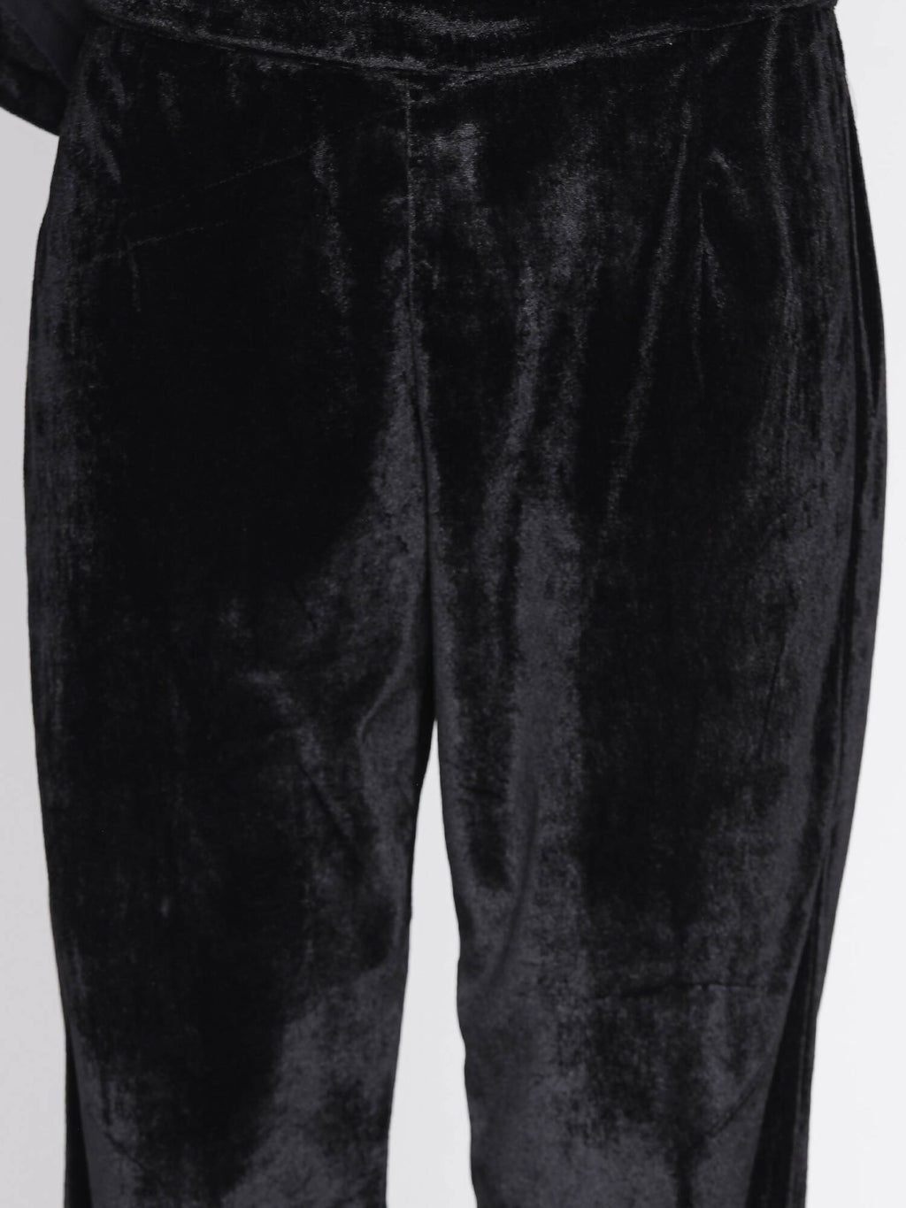 Women Republic Black Velvet Embroidered Kurta With Pants