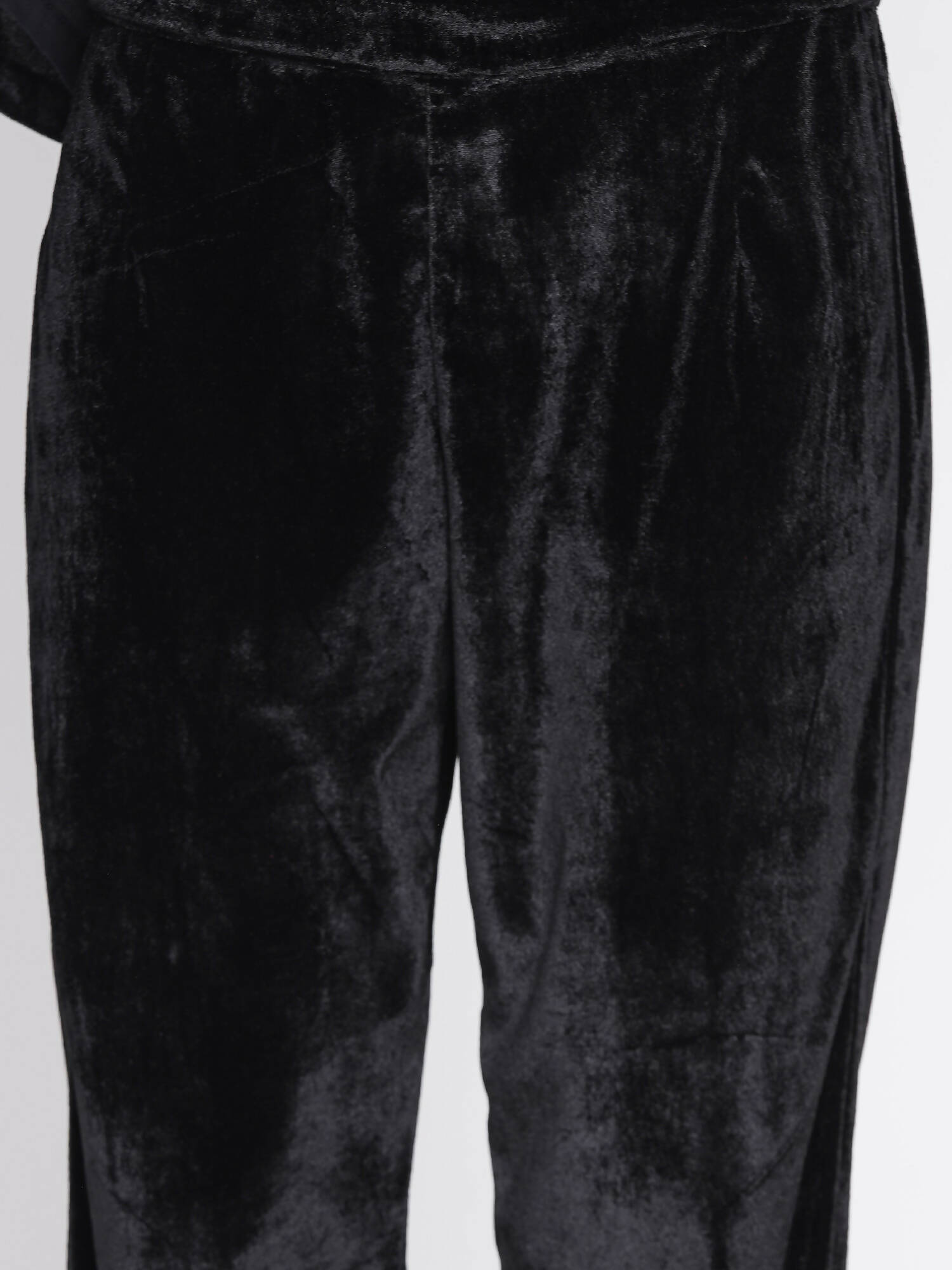 Women Republic Black Velvet Embroidered Kurta With Pants