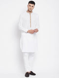 Even Apparels Beige Color Pure Cotton Men's Kurta With Band Collar