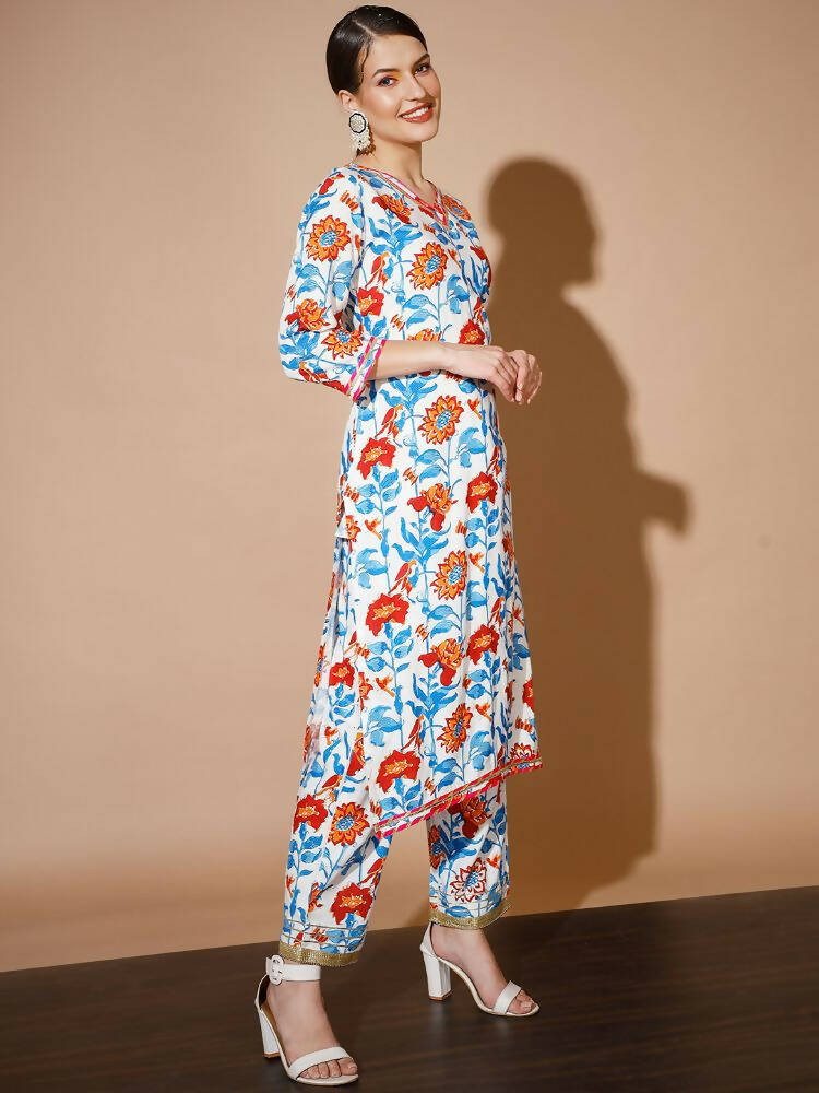 Myshka Women Multi Solid Kurta & Trousers With Dupatta